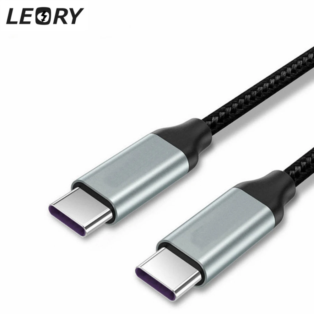 LEORY 3A USB Type C к 1 M кабель поддержка PD 60 Вт QC3.0 быстрой зарядки 480 Мбит/с устройства для