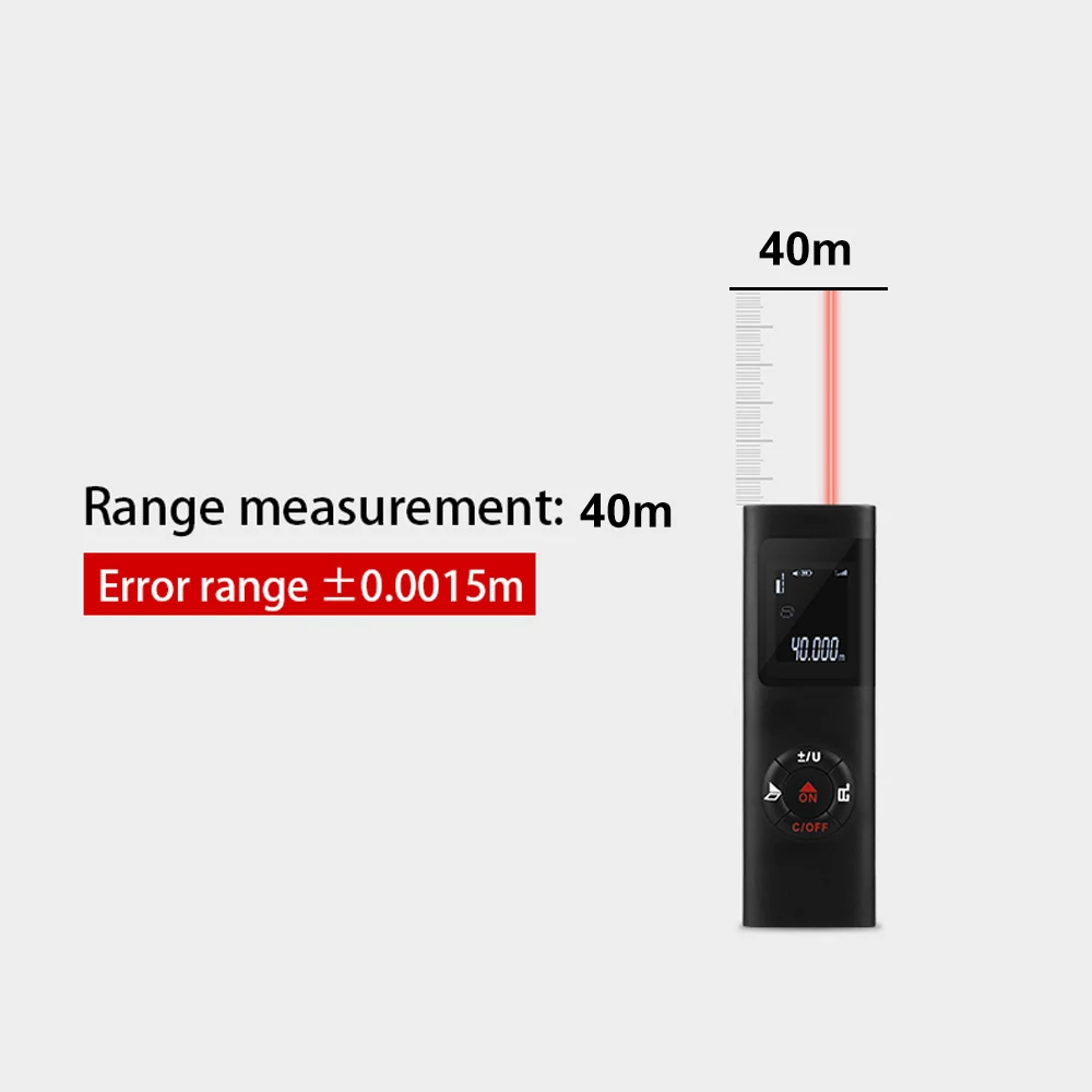 40M Digital Mini Distance Measuring Meter Rangefinder USB Charging Electronic Space Measure Device for Area Volume Distances | Инструменты