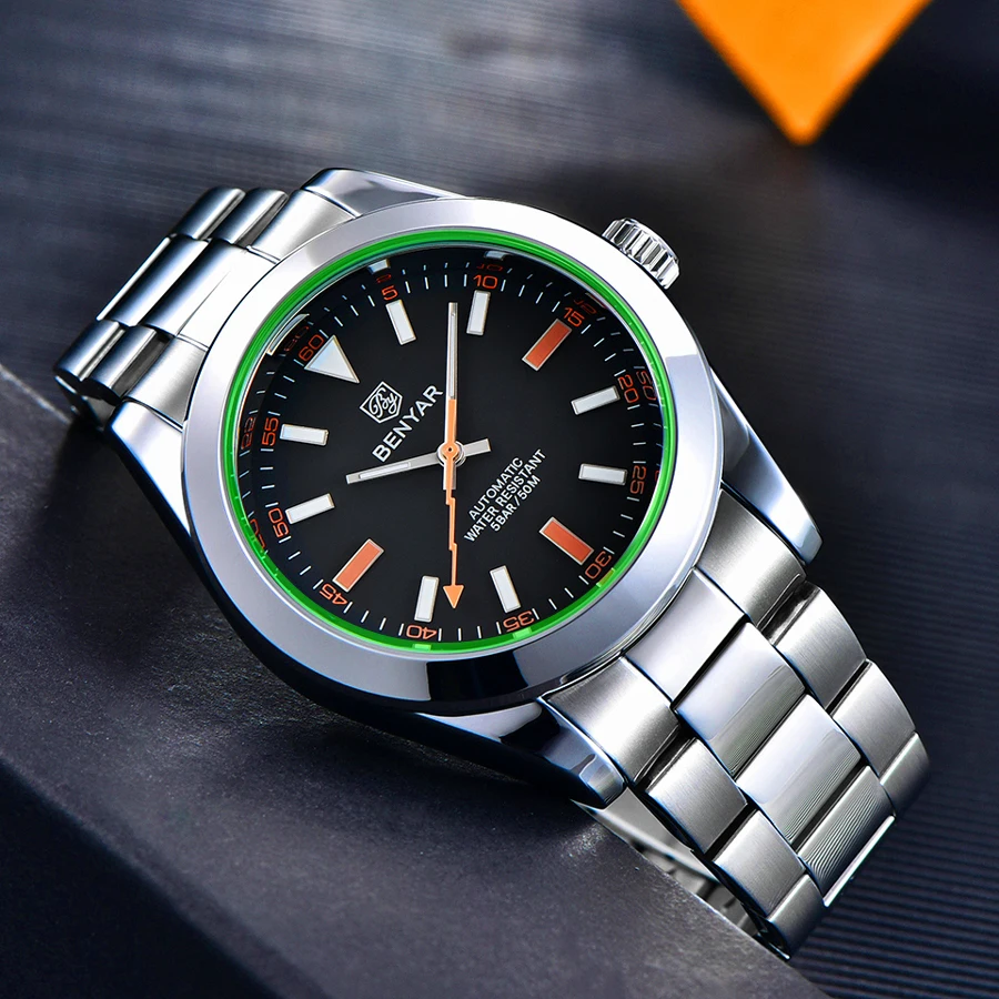 Benyar Lightning Men's/mens Watches Top brand luxury Automatic men watch mechanical wristwatch men waterproof 2021 Reloj hombres