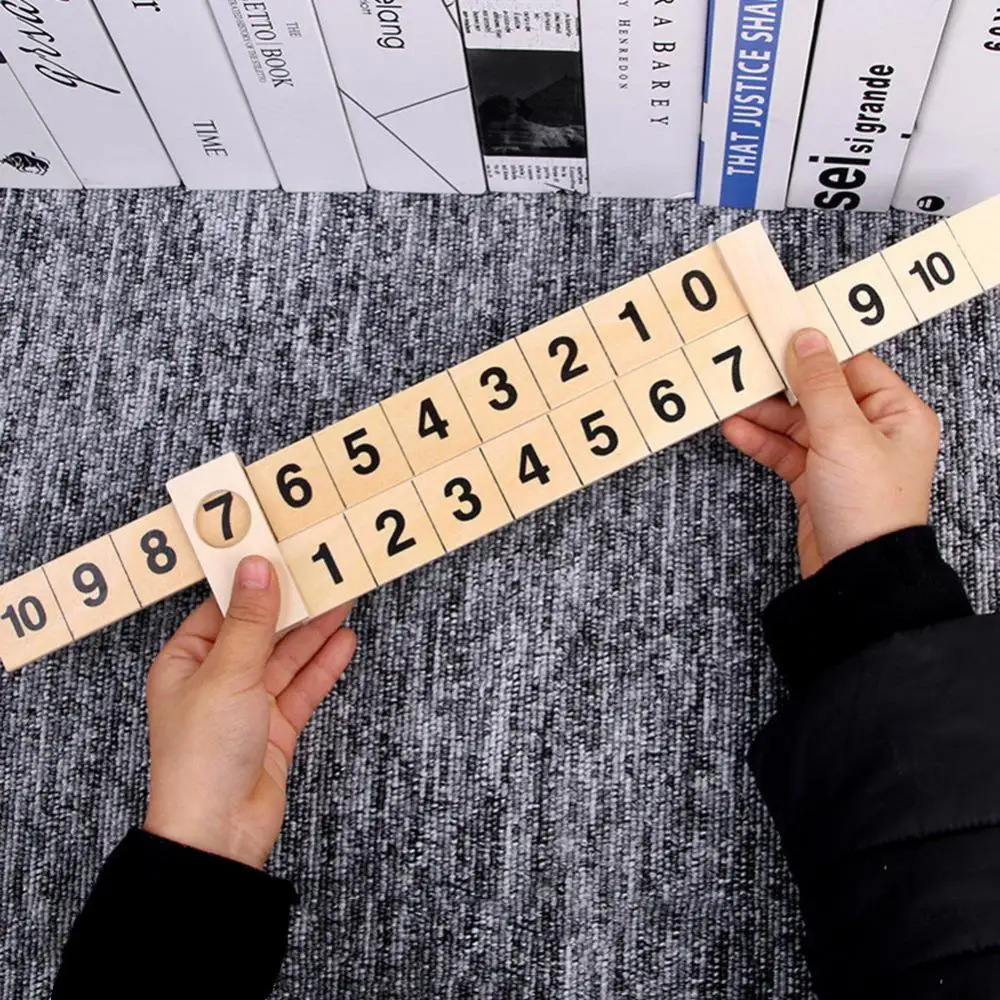 

Montessori Wooden Math Addition and Subtraction Ruler Arithmetic Learning Tools