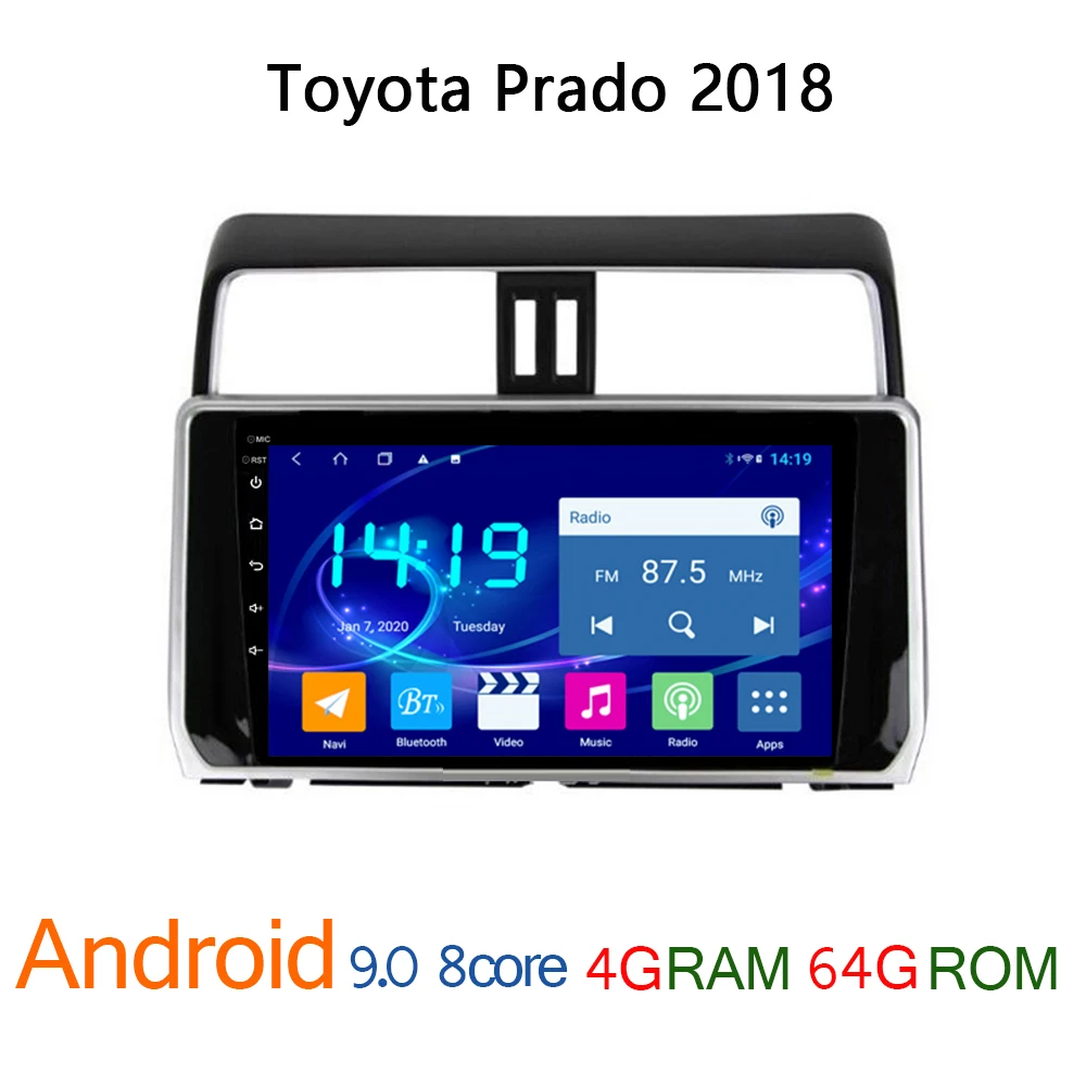 4G + 64G android Авторадио для Toyota Prado 2018 GPS навигатор DVD мультимедийный плеер