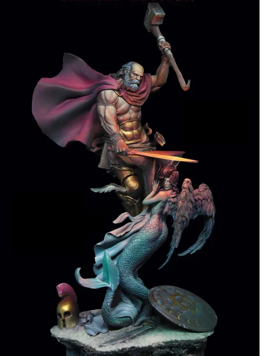 Новая сборная 1/24 75 мм подставка древний воин (2 фигурки) с основанием фигурка