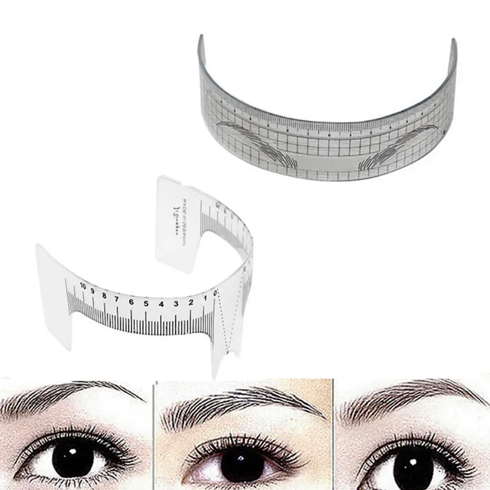 

SKONHED Reusable Semi Permanent Eyebrow Ruler Eye Brow Measure Tool Eyebrow Guide Ruler Microblading Calliper Stencil Makeup 1PC