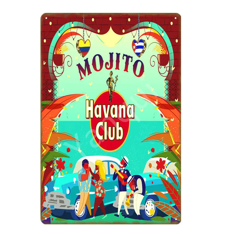YB0124BI Mojito Гавана клуб пиво винтажный металлический постер оловянные вывески настенная живопись доска для бара паба кафе домашний Декор Ретро тарелка YI-171 - Цвет: YB0124BI