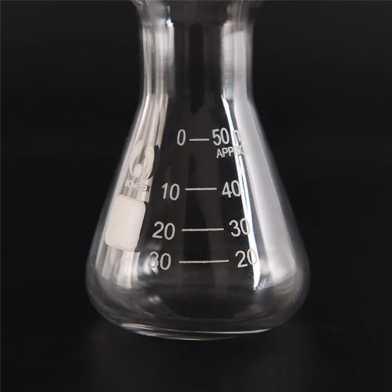 

50ml Conical Flask Erlenmeyer Flask Clear Glass Wide Triangle Glass Flask Labratory Equipment
