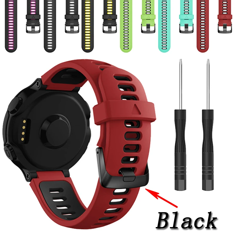 Ремешок силиконовый для наручных часов Garmin Forerunner 230 235 220 620 630 735X|Ремешки часов| |