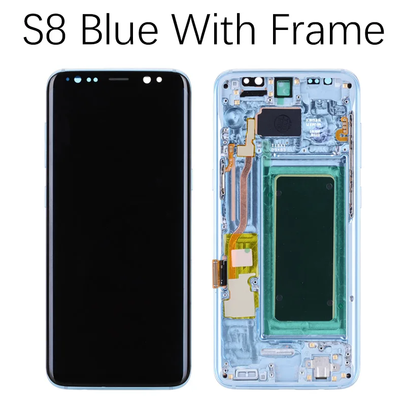 Oригинал AMOLED для самсунг S8 LCD дисплей сенсорный экран планшета замена для SAMSUNG GALAXY S8 плюс дисплей SAMSUNG S8 экран - Цвет: S8 Blue Frame