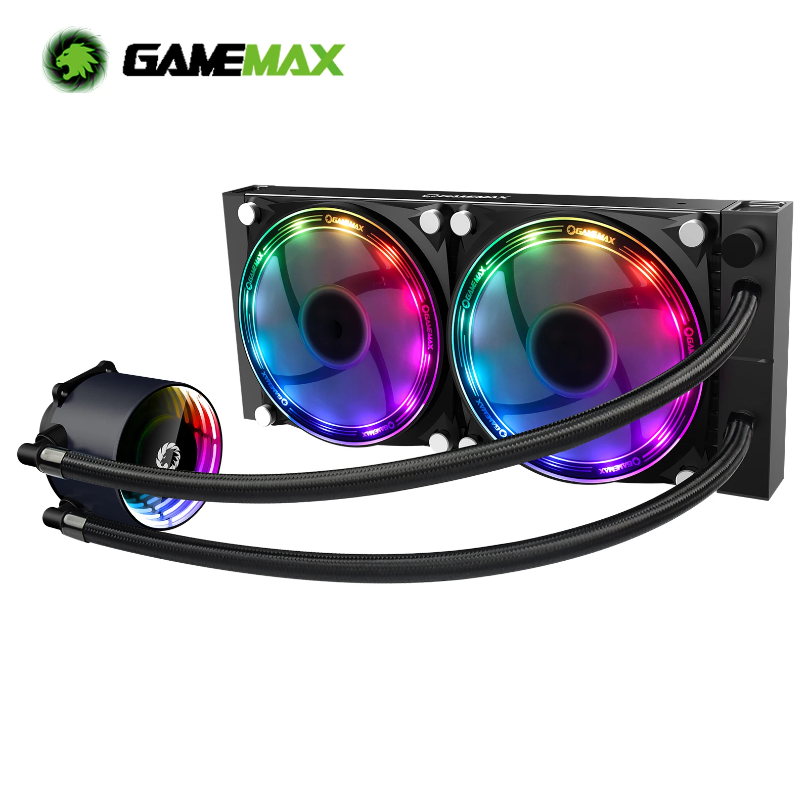 

GameMax RGB CPU Cooler All in One Liquid Water Cooler for Intel LGA 2066 2011 V3 115X 775 AMD AM4 AM3+ AM3 FM2+ FM2 CPU Cooling