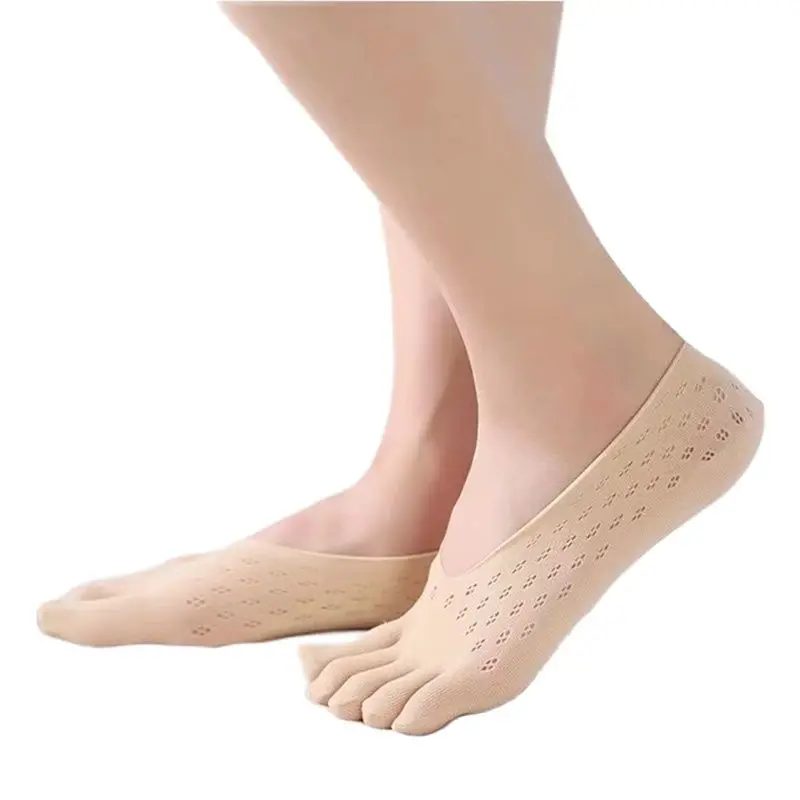 

The New Women's Socks Breathable Mesh Five-toe Socks Summer Hollow Out Sock Woman Soft Low Cut Invisible Socks Slippers Female