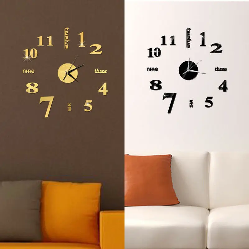 Новые 3D настенные часы большие наклейки фотография декоративная на стену | Дом и