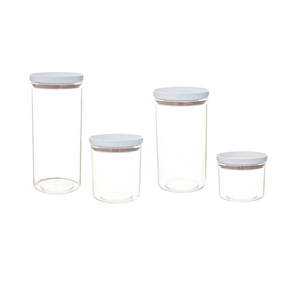 4 шт прозрачная бутылочка с Кепки Кухня Стекло канистра Снэк сахар контейнер для