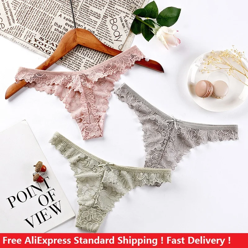 Трусики женские хлопковые бесшовные пикантное нижнее белье стринги кружевные