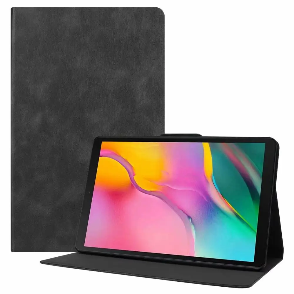 hei se-niu pi wen Премиум кожаный чехол для samsung Galaxy Tab A 10,1 SM-T510 SM-T515 T510 T515, чехол-подставка для samsung Tab A 10,1 - Цвет: hei se-niu pi wen