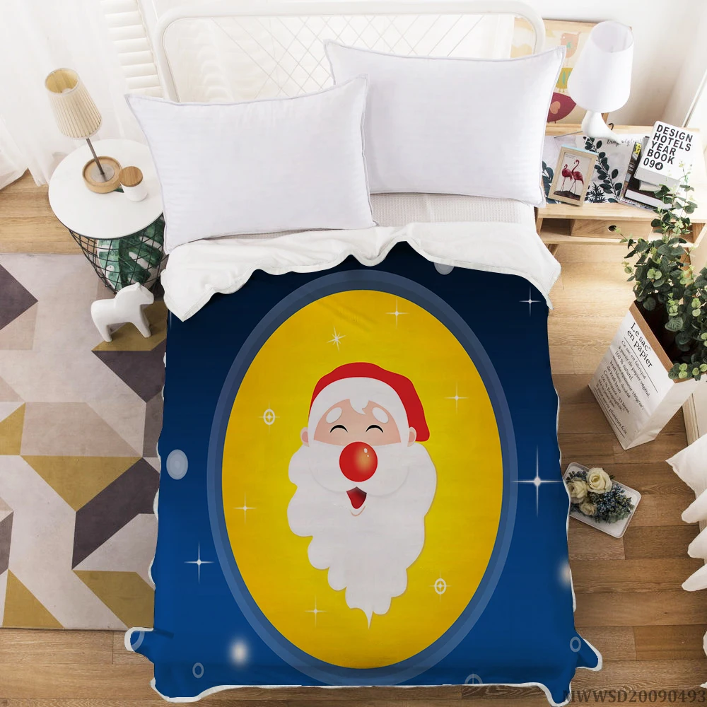 

Happy New Year Christmas Design Blanket 3D Creative Blanket Super Soft Bed Gift For Children Home Decoration