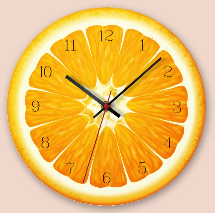 Креативные фрукты настенные часы новые предметы интерьера модные апельсин лайм