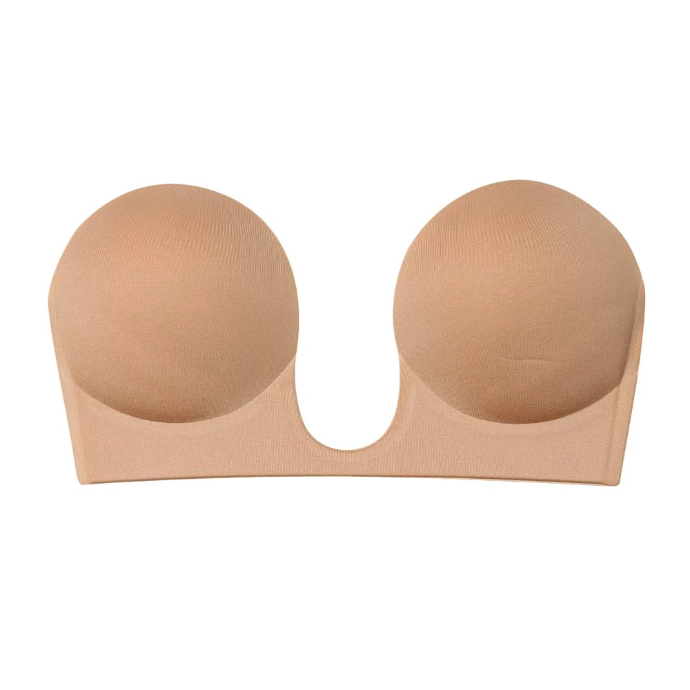 

Women Invisible Push Up Bra Self-Adhesive Silicone Sticky Tube Top Backless Strapless U Shape Bralette