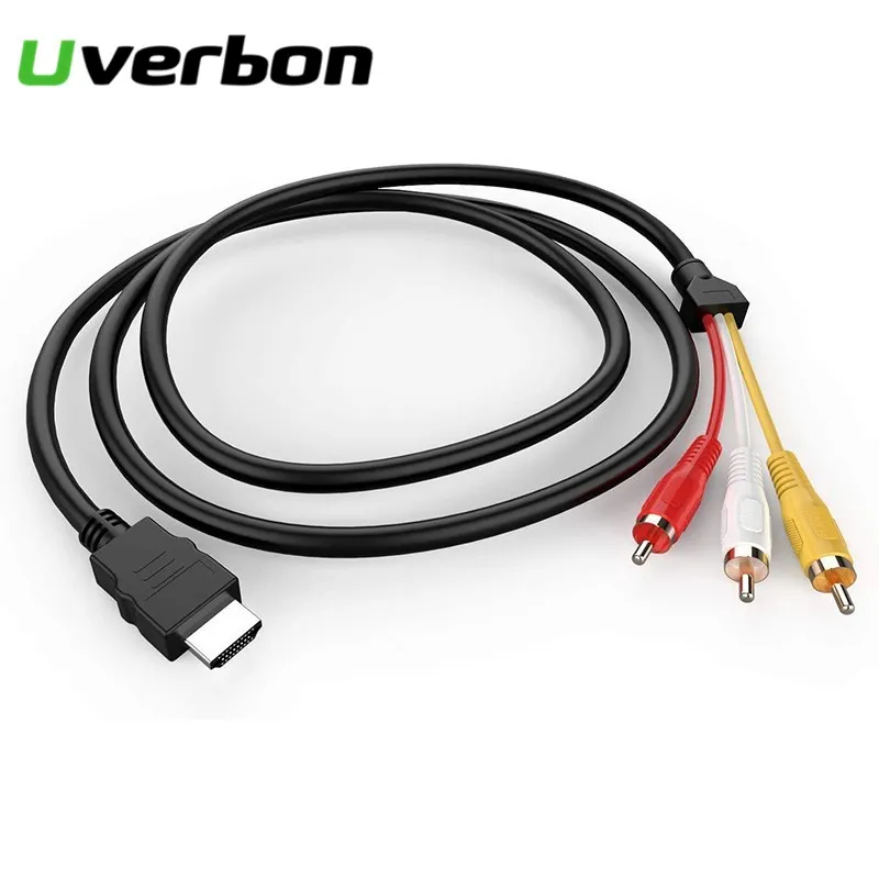 HDMITo 3 RCA кабель конвертера папа M/M соединительный адаптера для ТВ телеприставка