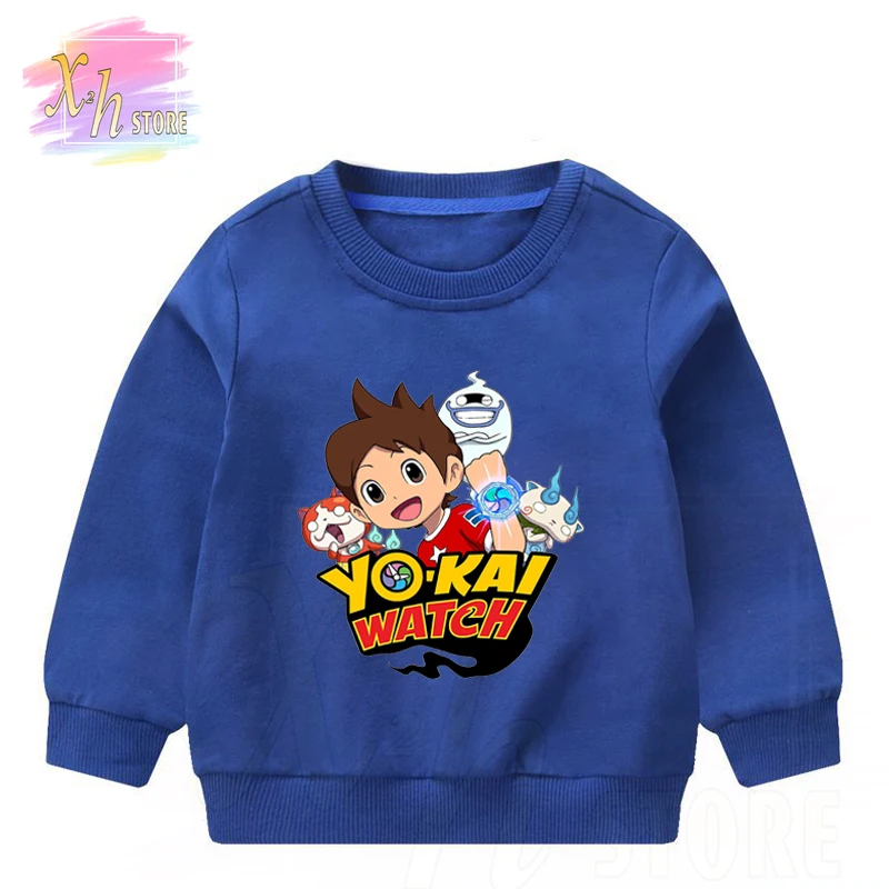 

Children Cartoon Yo-kai Watch digital printed Sweatshirts Unisex Kids Autumn Winter Terry Cotton Baby O-Neck Hoodies Costume