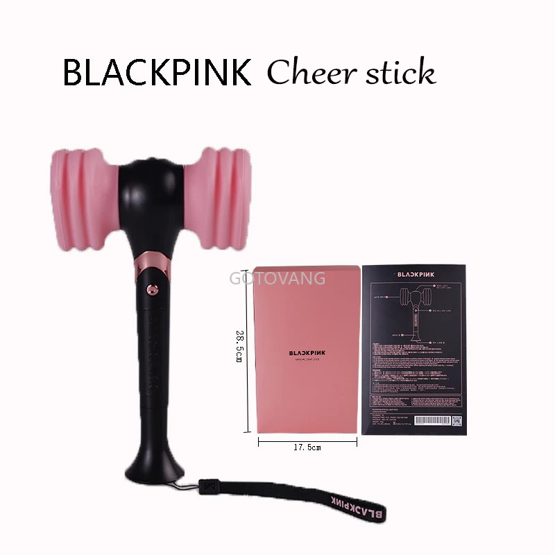 

Black Pink Official Cheer Stick Silver Standard Powder Hammer Cheer Stick Black Pink Hammer Glow Stick Officer Toys for Gifts