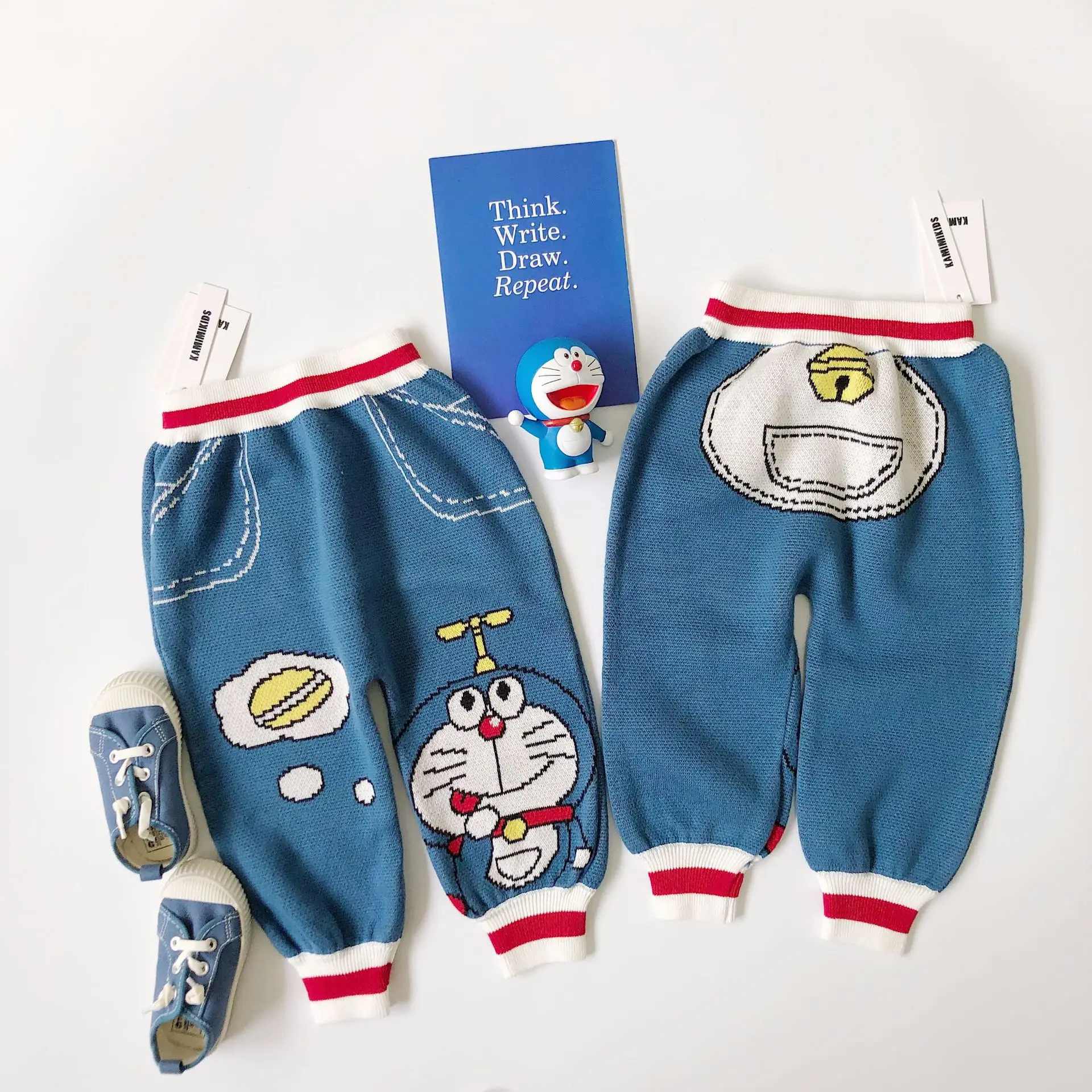 Tonytaobaby осенне зимние платья новые детские брюки из шерсти с мультяшными