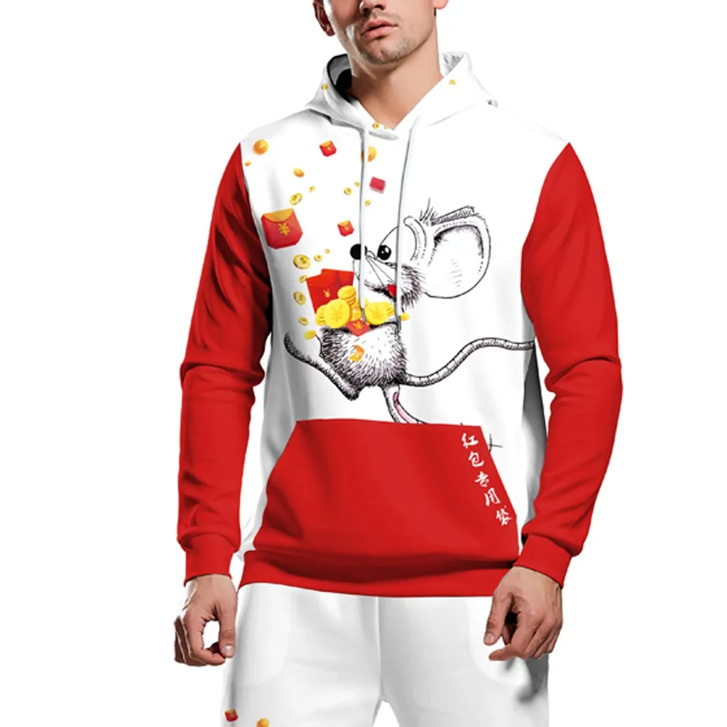 Горячая Новинка для пары модная блузка с капюшоном 3D принтом Толстовка длинным