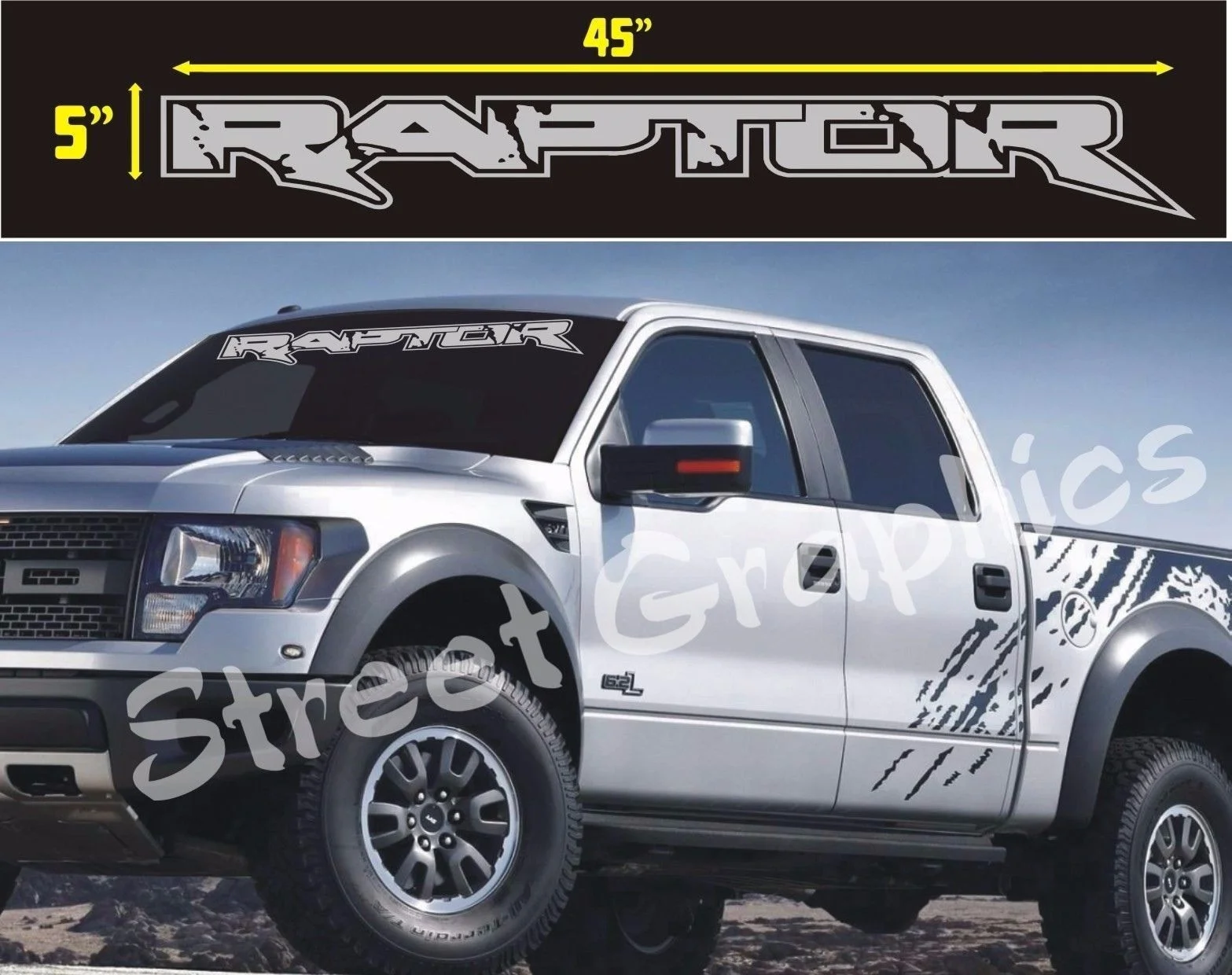 

Виниловая наклейка на лобовое стекло для RAPTOR (доступны все стандарты) Автомобильный Стайлинг