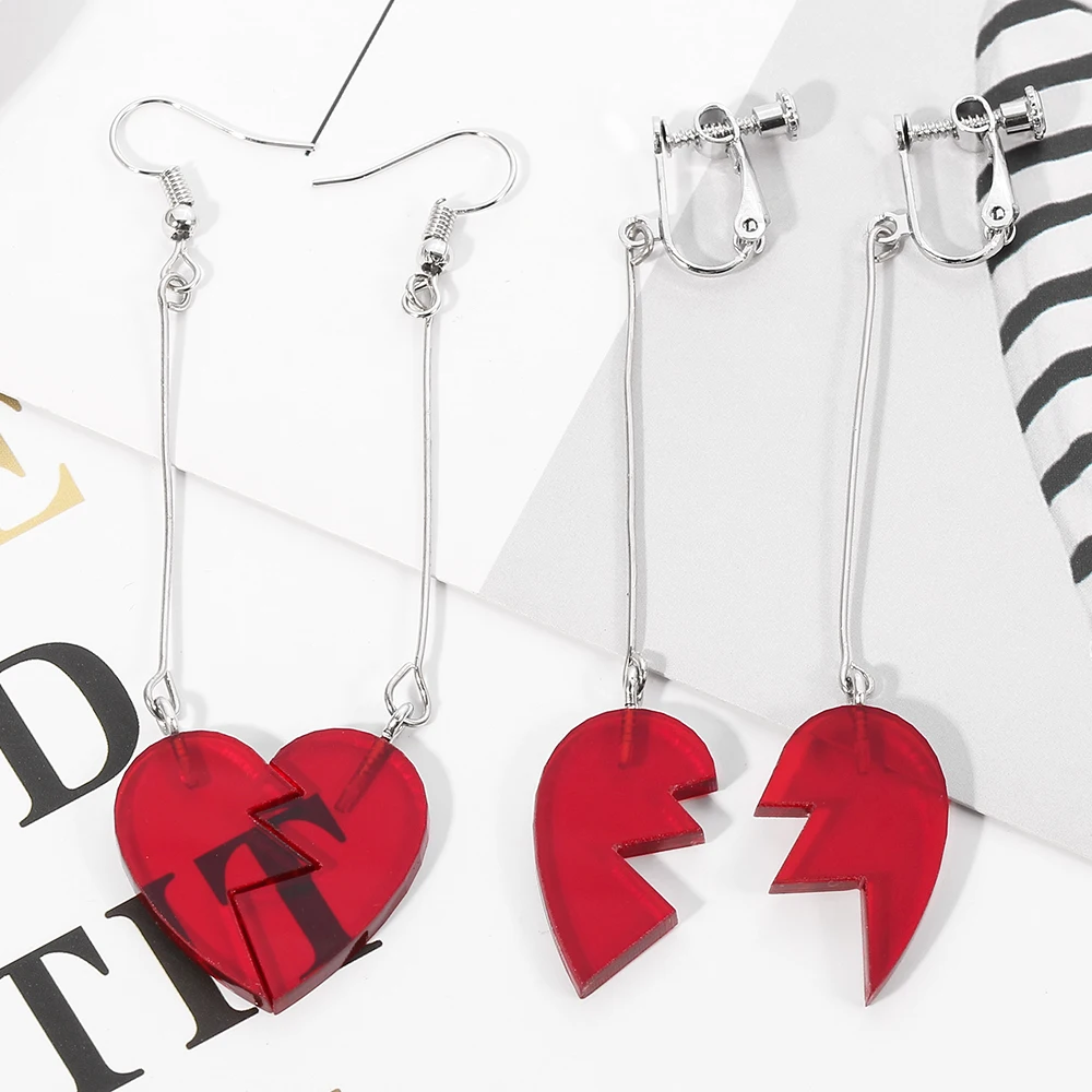 Женские и мужские длинные серьги без отверстий для ушей с аниме Невероятные