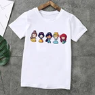 Детские футболки с мультяшным принтом Принцессы Диснея на Хэллоуин, удобный уличный Повседневный Топ в стиле Харадзюку, одежда, футболки унисекс для детей