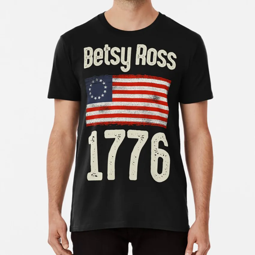 Бетси Росс американский флаг 1776 Винтажная футболка День Независимости