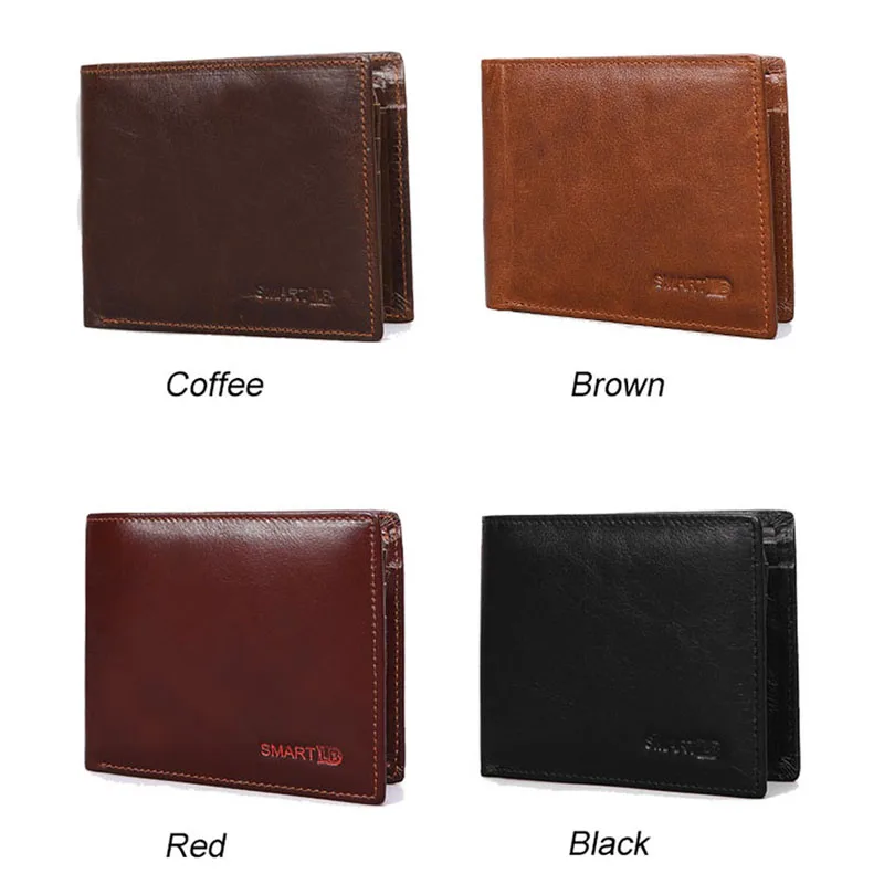 

Smart LB Men Wallets Genuine Leather Photo Holder Short Wallet Coin Pouch Purse Card Holder Large Capacity Male Purses