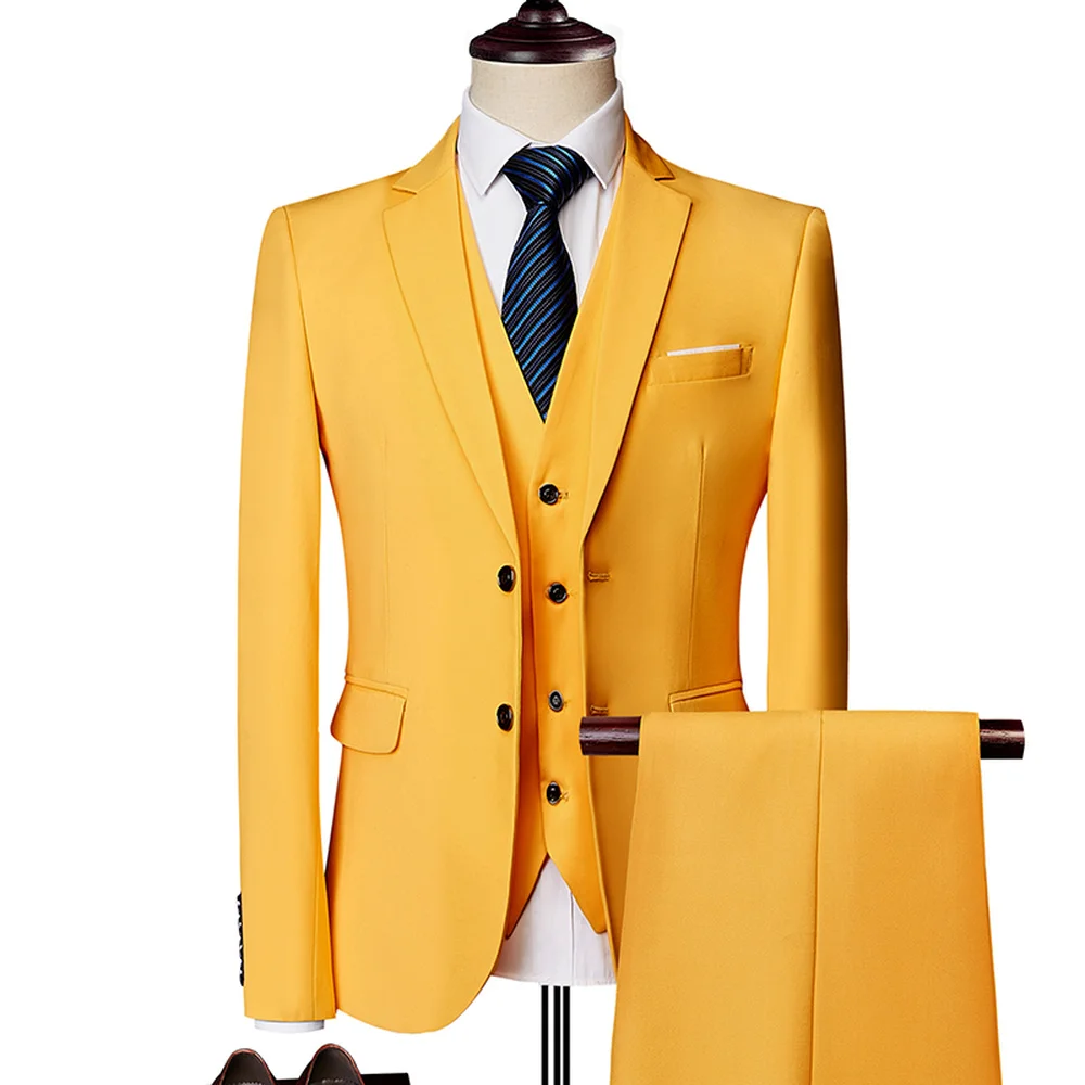 

Wonderful Groom Male Wedding Prom Suit Green Slim Fit Tuxedo Men Formal Business Work Wear Suits 3Pcs Set (Jacket+Pants+Vest)