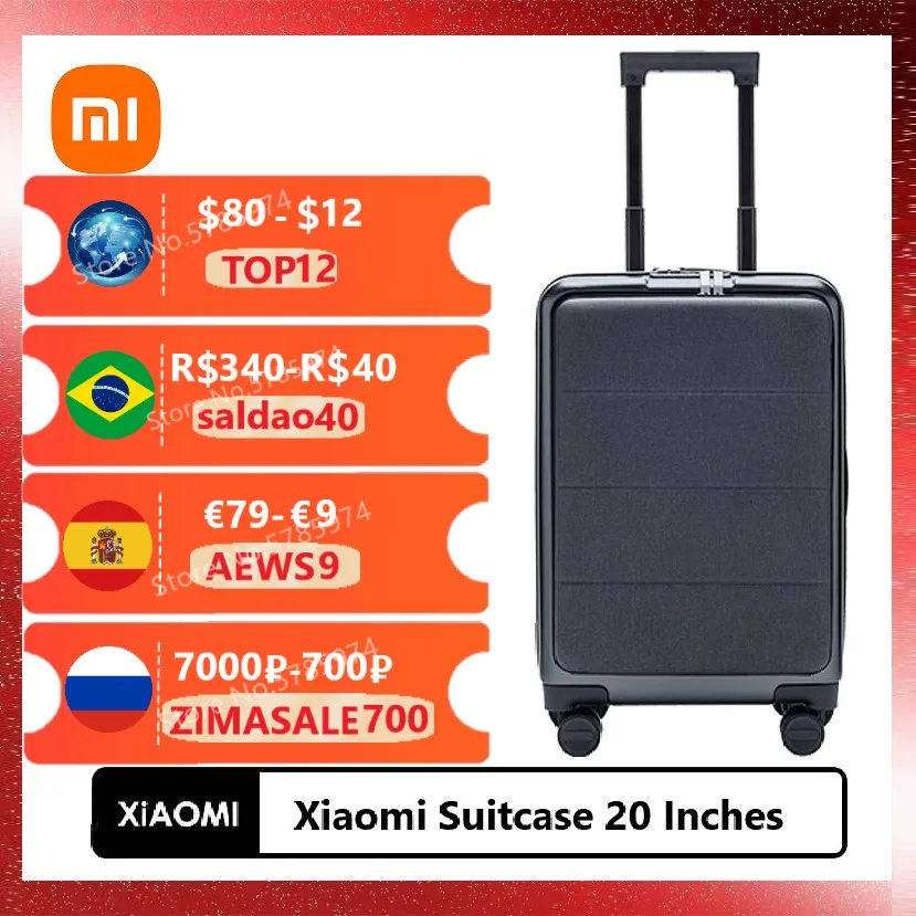 

Оригинальный Xiaomi чемодан 20 дюймов стандартный корпус для посадки PC материал SA двойной кодовый замок деловой багаж 360 ° универсальное колесо