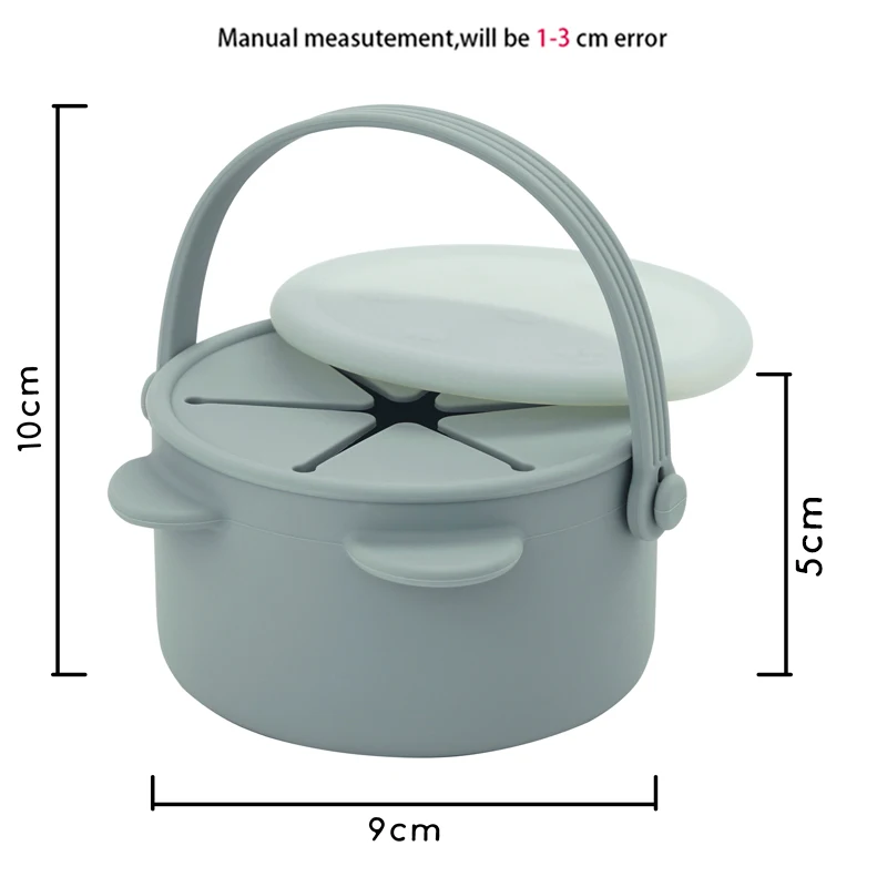 Portable Kawaii Cartoon Bear Shape Baby Silicone Snack Cup Feeding Solid Food Storage Box Container With Lid Baby Sutff