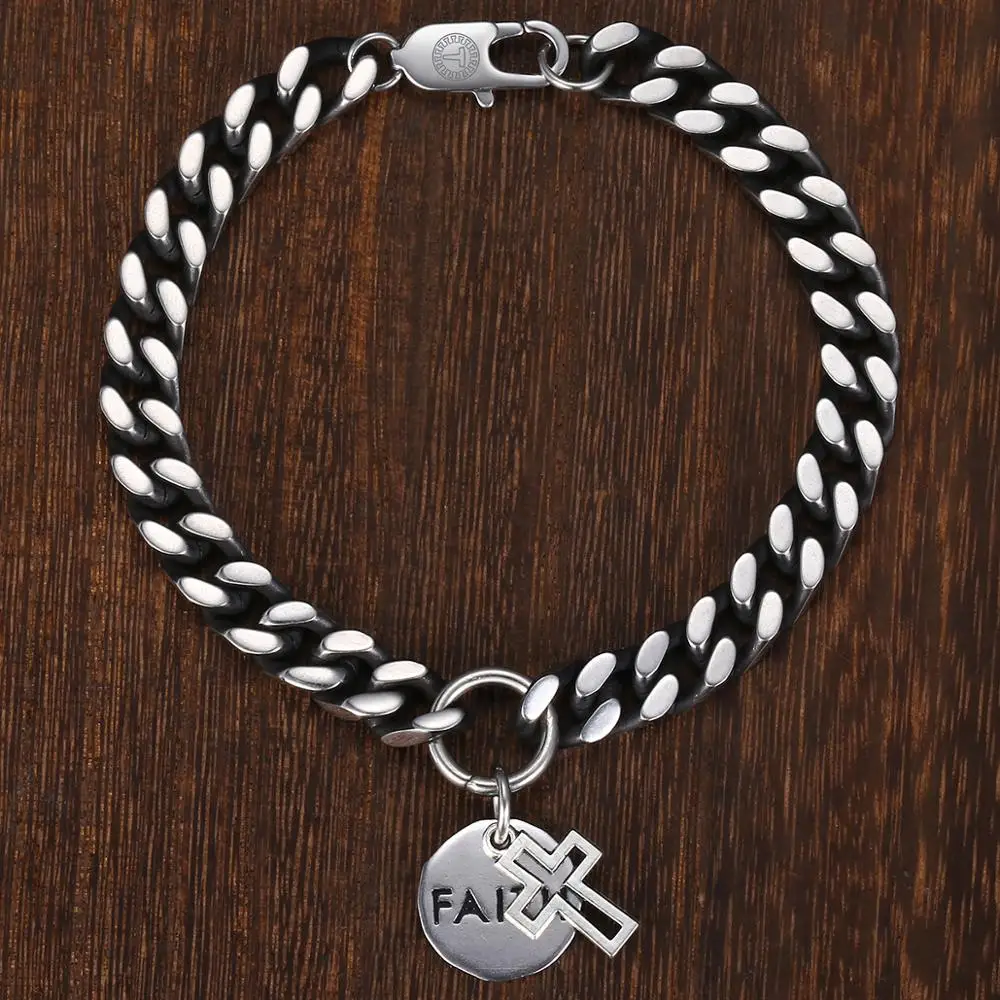 Мужской браслет кубинская ссылка Лава из бисера мужской нержавеющей стали Шарм