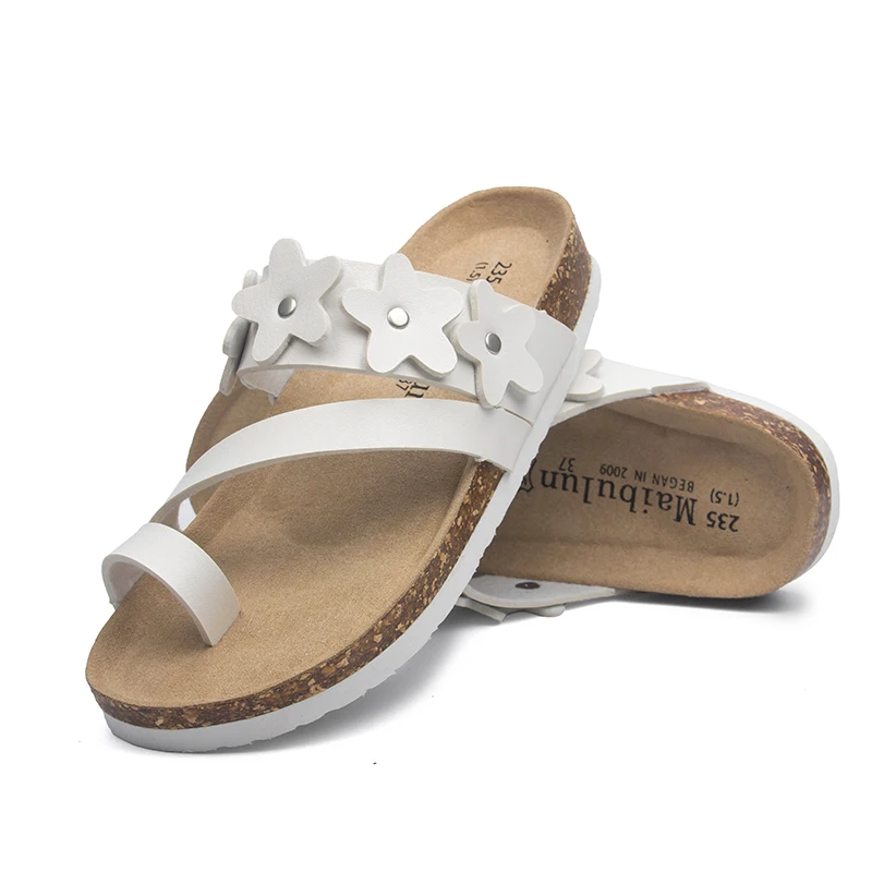 

Flower Flat Shoes Female Ladies' Slippers Rubber Flip Flops Summer Clogs Woman Hawaiian Beach Basic PU Floral Slides Bonded