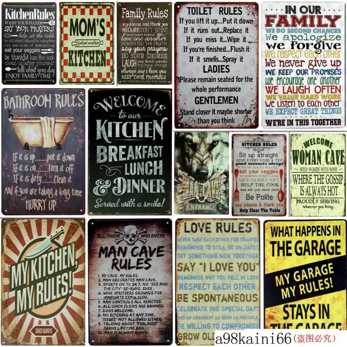 Мамин Кухня ретро постер винтажный рисунок бар Кофе знаки олова человек пещерный