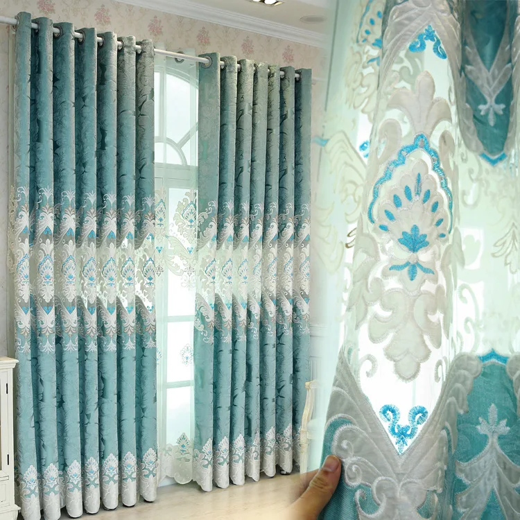 

2022 New High Popularity European Luxury Embroidered CurtainsCurtains for Living Dining Room Bedroom