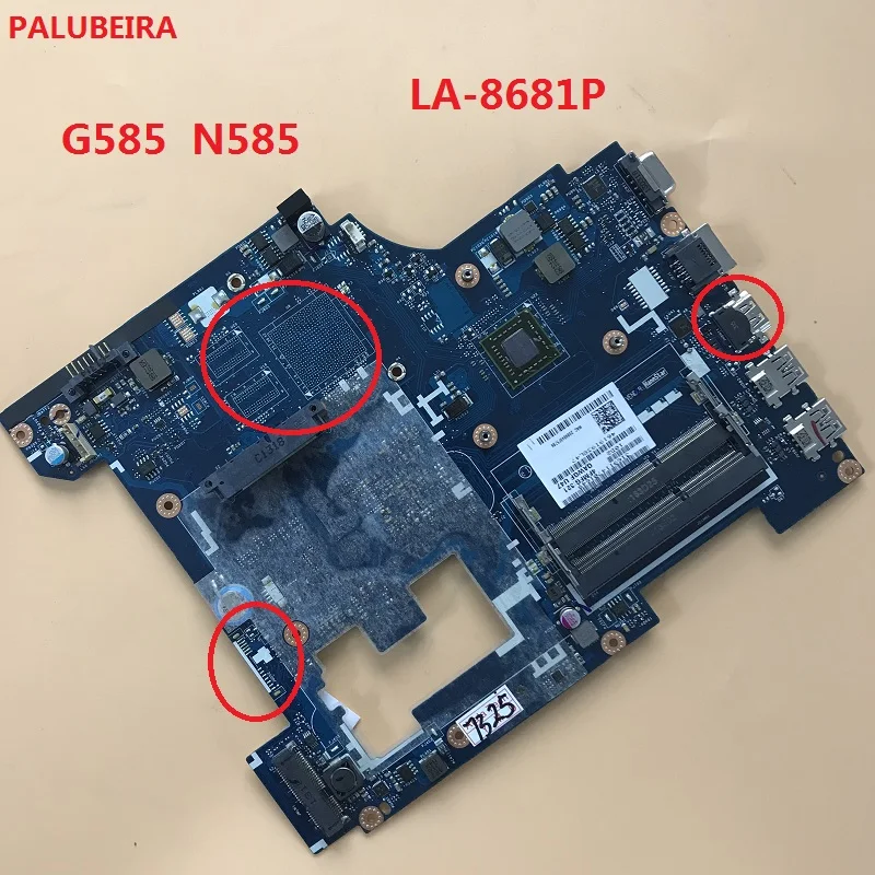 PALUBEIRA для LENOVO G585 Материнская плата ноутбука LA 8681P с два слота памяти 100% тест|laptop
