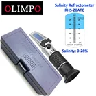 Портативный рефрактометр солености, RHS-28ATC соли, тестер для пищевых продуктов испытаний морепродуктов, 0-28% солености, хлорид натрия, марикультура