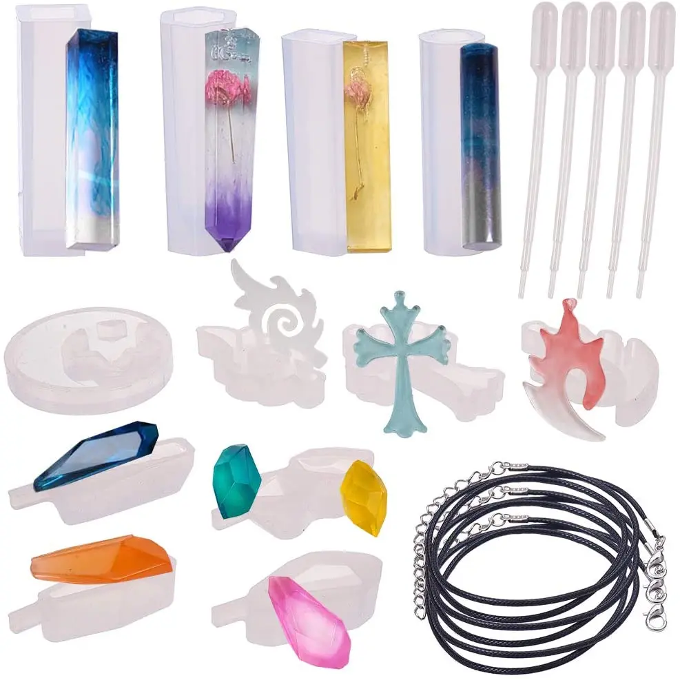 

147 pieces of DIY jewelry silicone casting set silicone resin mold eye needle necklace DIY pendant pendant craft making