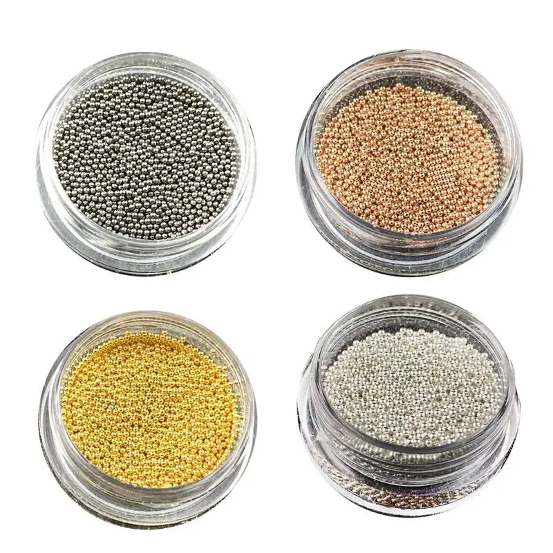 1 коробка 3d металлический Micro Бусины Сталь ногтей искусство икры бусины с плоской