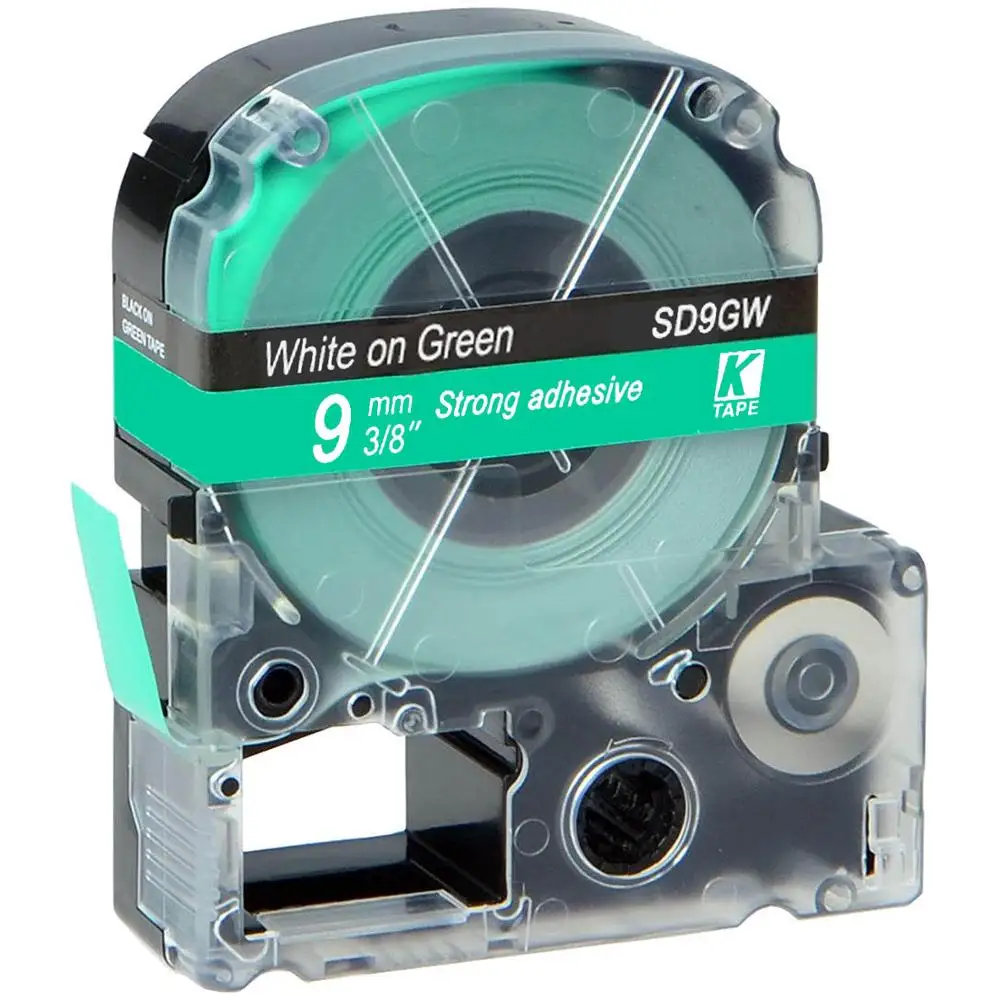 CIDY 1 шт. 9 мм черный на белом SS9KW/LC-3WBN LC-3WBN9 LC 3WBN лента для kingjim/epson Для LW300 LW400 с Заводской ценой - Цвет: white on green