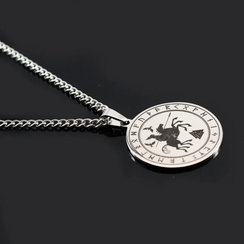 

Nordic Viking Vintage Rune Viking Warrior Stainless Steel Pendant for Men Fashion Charm Necklace Jewelry Wholesale Accessories