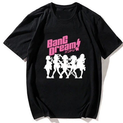 

New BanG Dream Cosplay T-shirt Roselia Anime Cotton Men T shirt Anime Tops Tees