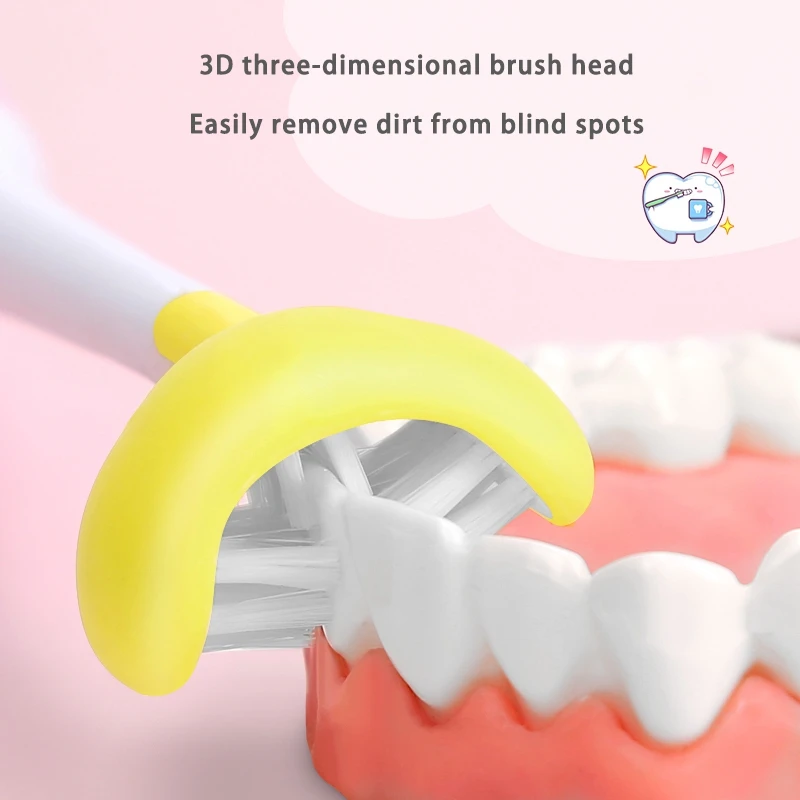 

Children's Electric Toothbrush, 3 Sides All Inclusive 5 Modes 2 USB Rechargeable Portable Electric Toothbrush
