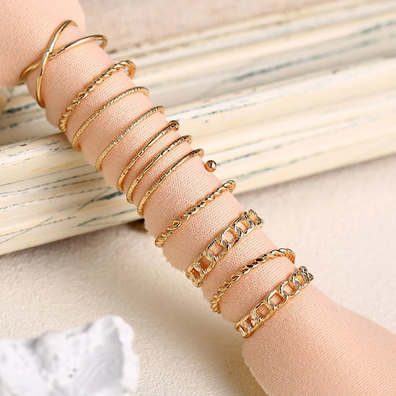 8 шт. модное Золотое серебряное Винтажное кольцо с крестиком набор для женщин и