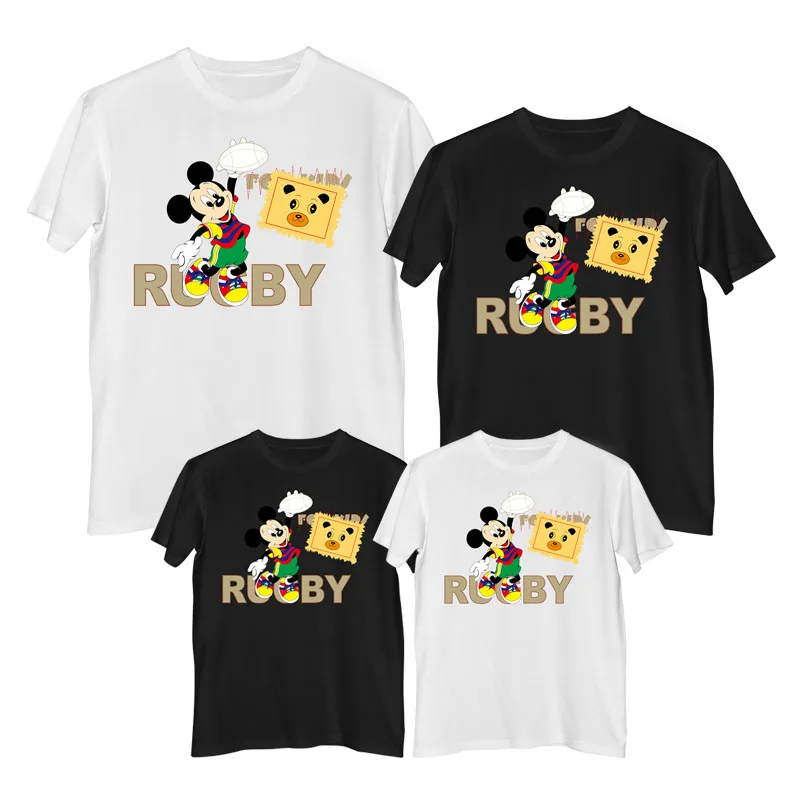 Disney с Микки Маусом футболка летние удобные 100% из хлопка комплекты одежды для
