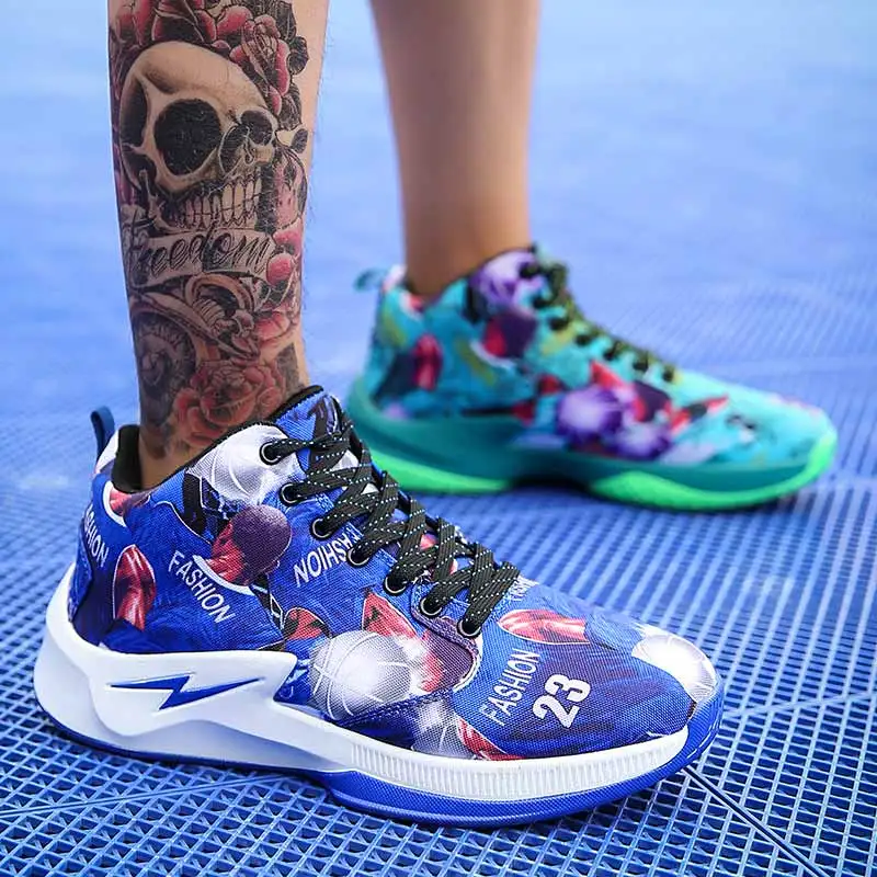 Fashion Superstar Printed High top Basketball Shoes Men Platform Non-slip Hip-hop Men Sneakers Basketball zapatos de baloncesto