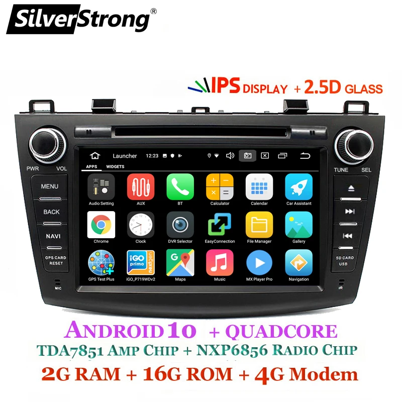 SilverStrong 4G модем Android 10,0 автомобильный DVD для Mazda 3 Axela 4G SIM Автомобильный мультимедийный Mazda 3 Bluetooth 4,0 wifi опция TPMS