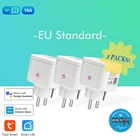 16A Мощность мониторинга Smart Plug умная розетка Wi-Fi Tuya приложение Smart Life EU Plug Alexa Google Smart Home голосовое Управление Мопс на выходе
